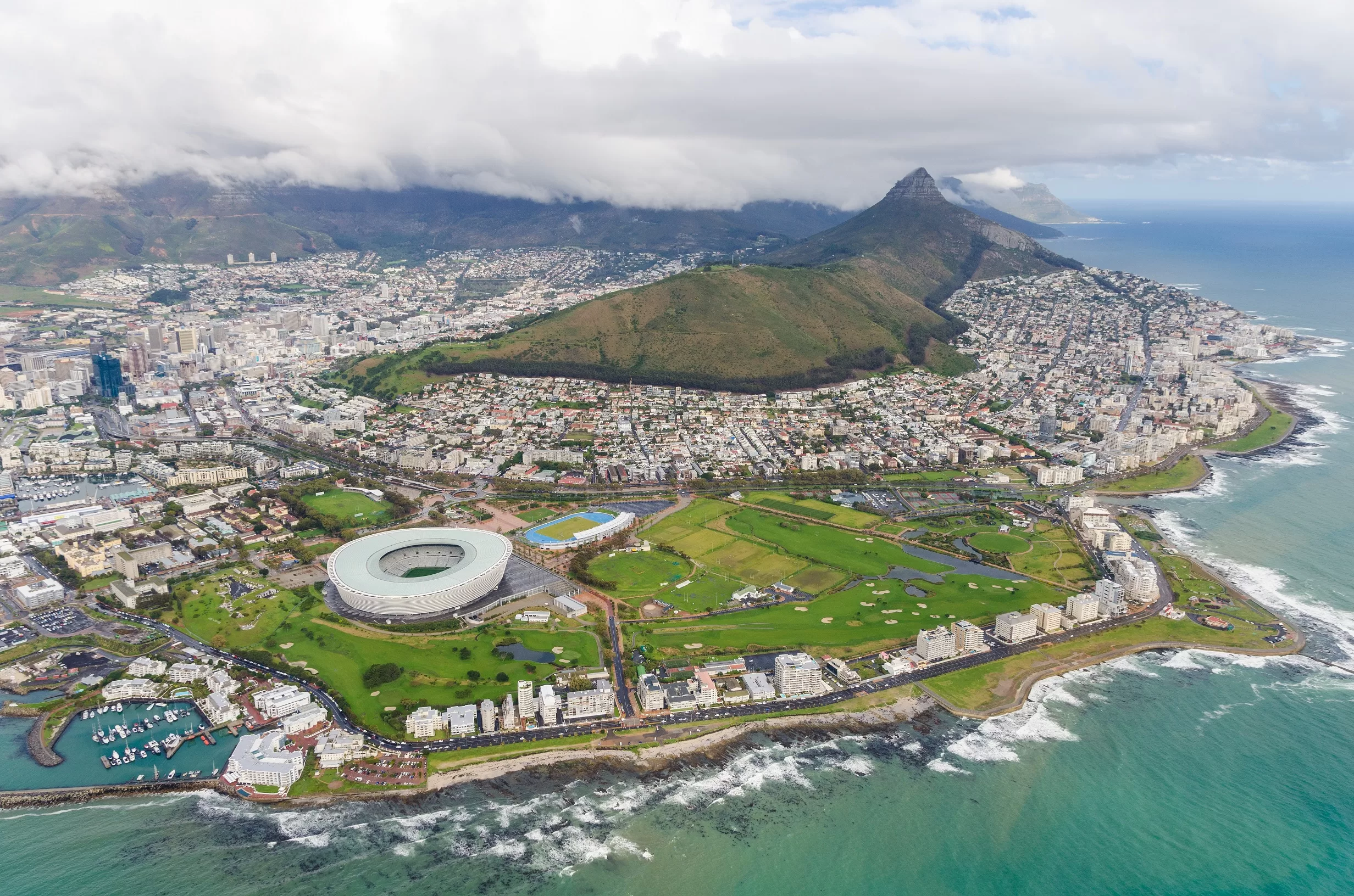 Aerial view of Cape Town