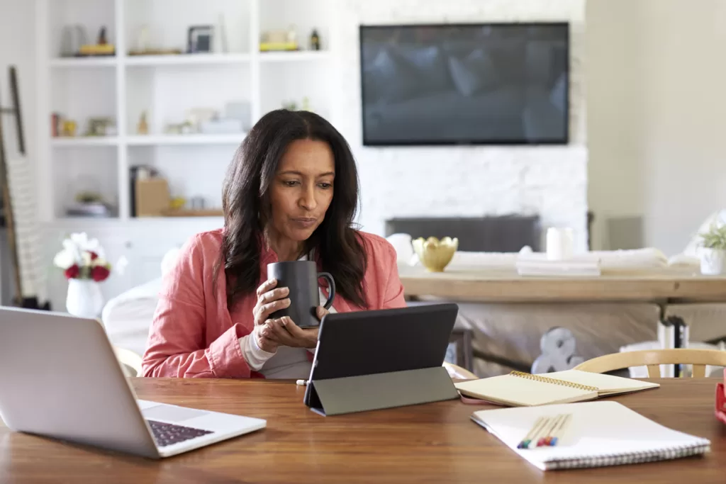 university staff working from home