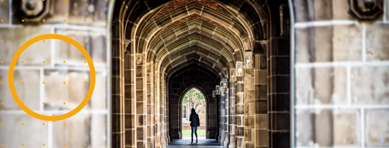 A student on a university campus