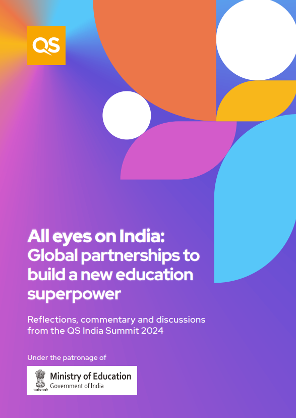 The front cover of All eyes on India - a new QS report.