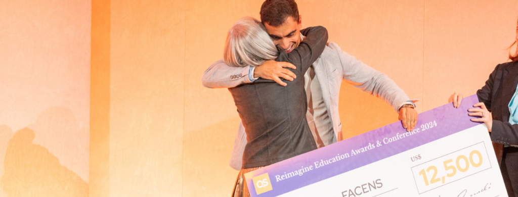 FACENS on stage after winning the Global EdTech award