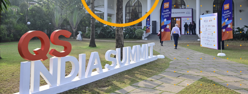 the QS India Summit 2025 sign on-site in Goa