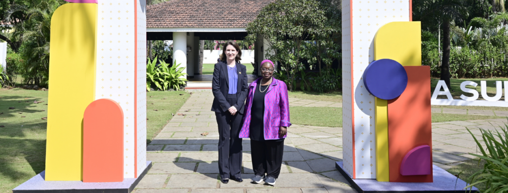 Dr Fanta Aw and Jessica Turner at the QS India Summit 2025